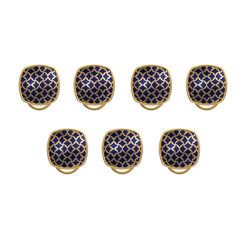 Enchanted, Classic Button Set with 18kt Gold Plating and Enamel on Brass.