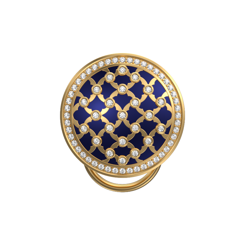 Enchanted Luxe, Classic Button Set with CZ Diamonds, 18kt Gold Plating and Enamel on Brass.