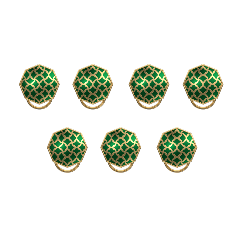 Enchanted, Classic Button Set with 18kt Gold Plating and Enamel on Brass.