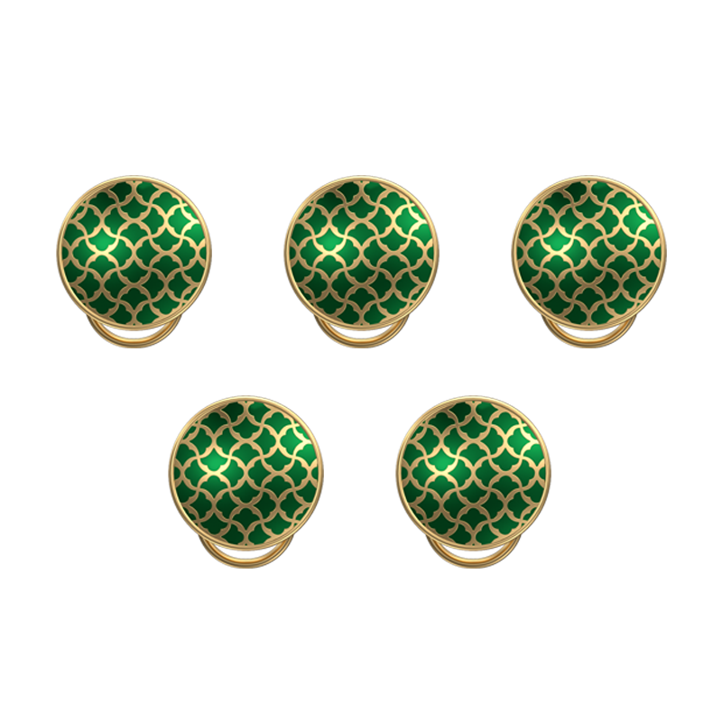 Enchanted, Classic Button Set with 18kt Gold Plating and Enamel on Brass.