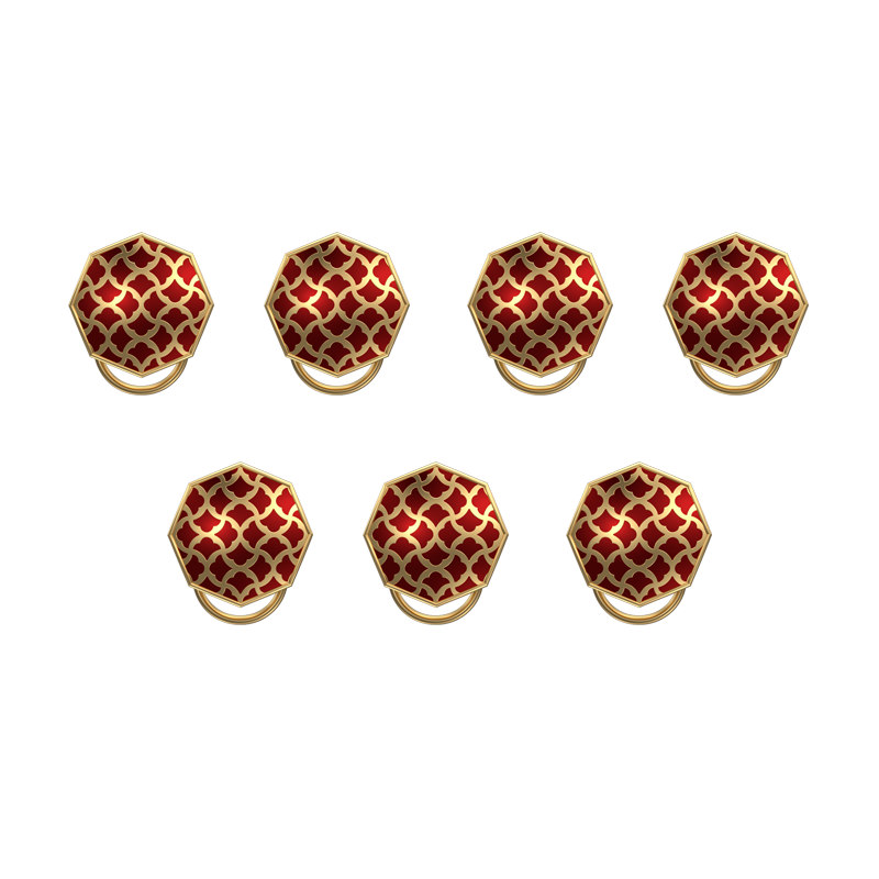 Enchanted, Classic Button Set with 18kt Gold Plating and Enamel on Brass.