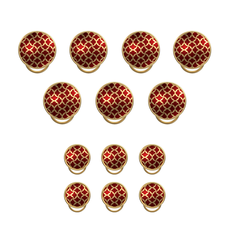 Enchanted, Classic Button Set with 18kt Gold Plating and Enamel on Brass.