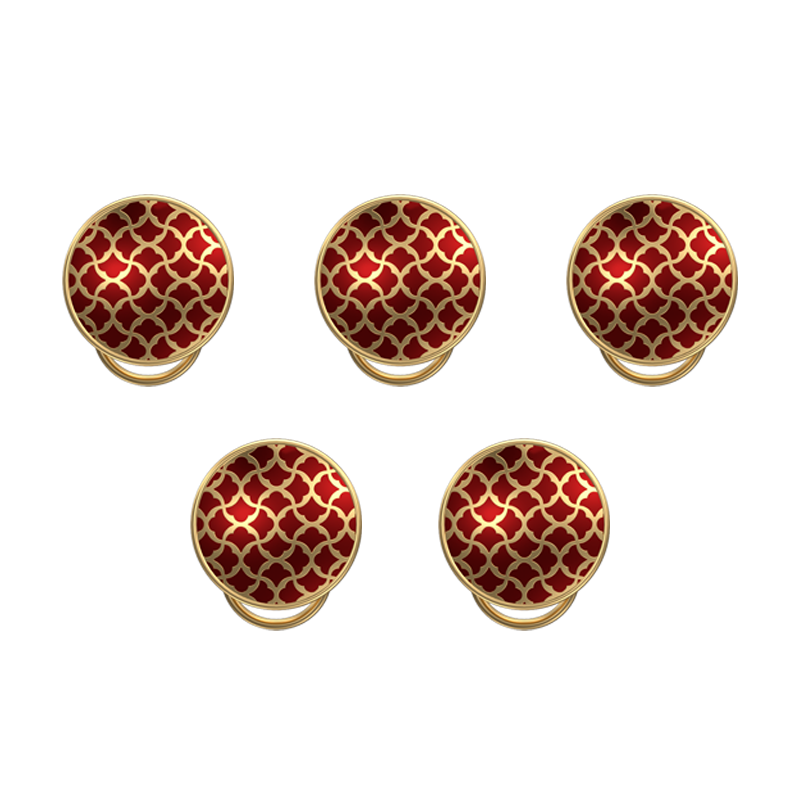Enchanted, Classic Button Set with 18kt Gold Plating and Enamel on Brass.