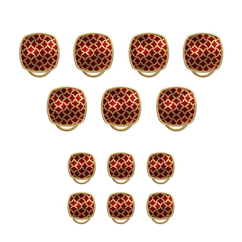 Enchanted, Classic Button Set with 18kt Gold Plating and Enamel on Brass.