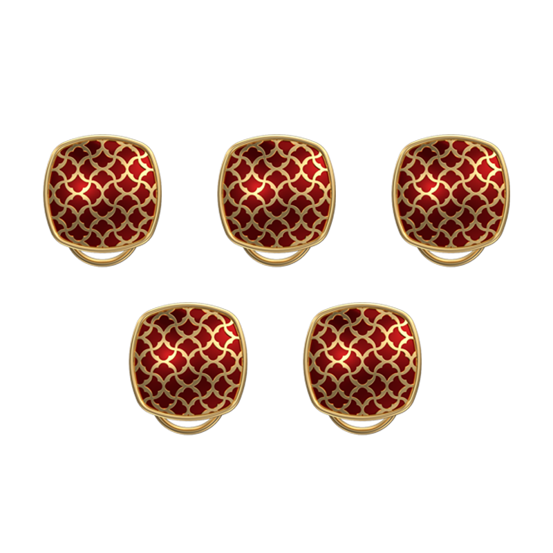 Enchanted, Classic Button Set with 18kt Gold Plating and Enamel on Brass.