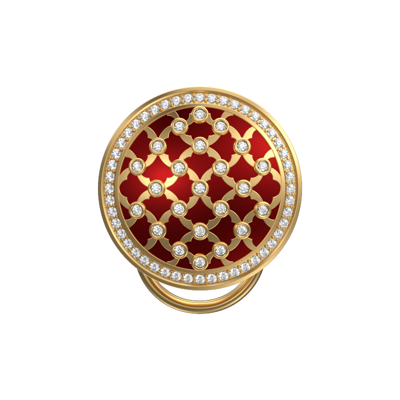 Enchanted Luxe, Classic Button Set with CZ Diamonds, 18kt Gold Plating and Enamel on Brass.