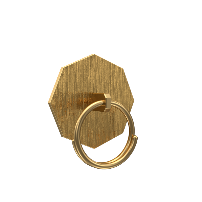Wolf, Wild Button set with 18kt Gold & Black Ruthenium Plating on Brass.