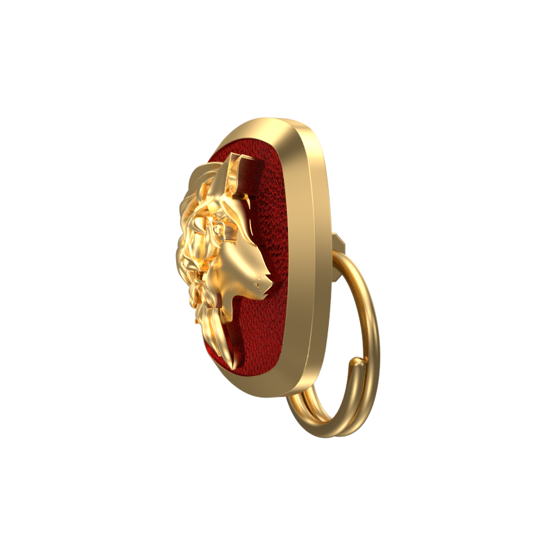 Wolf, Wild Button set with 18kt Gold & Black Ruthenium Plating on Brass.