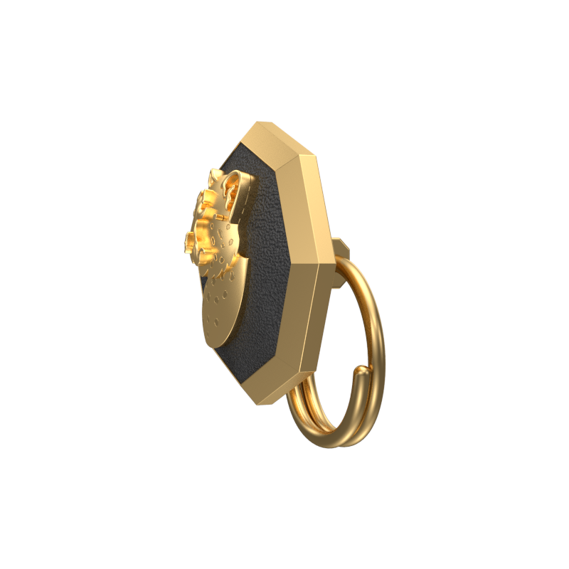 Leopard, Wild Button set with 18kt Gold & Black Ruthenium Plating on Brass.