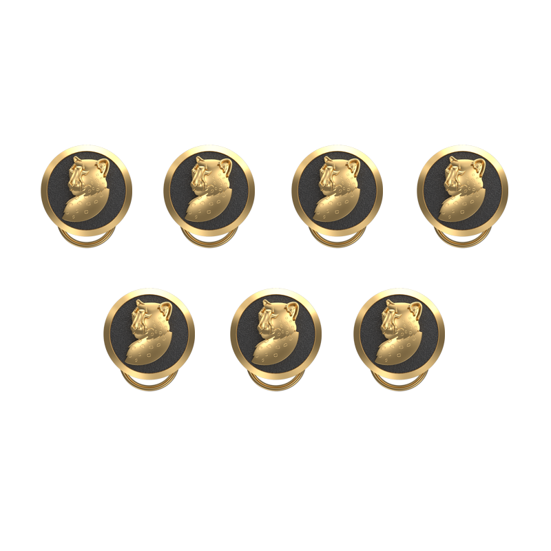 Leopard, Wild Button set with 18kt Gold & Black Ruthenium Plating on Brass.