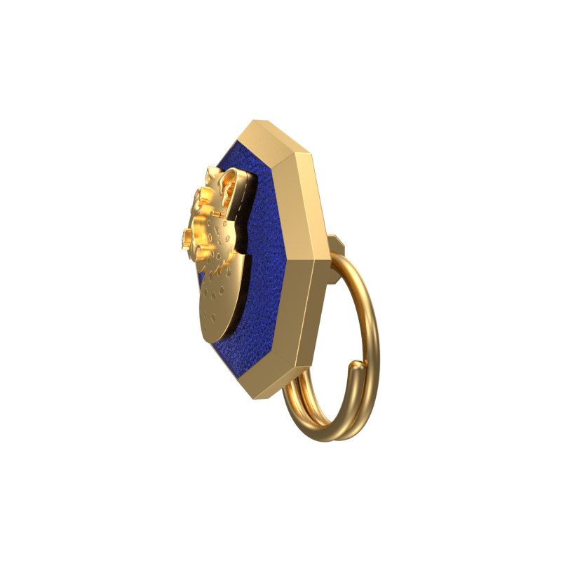 Leopard, Wild Button set with 18kt Gold & Black Ruthenium Plating on Brass.
