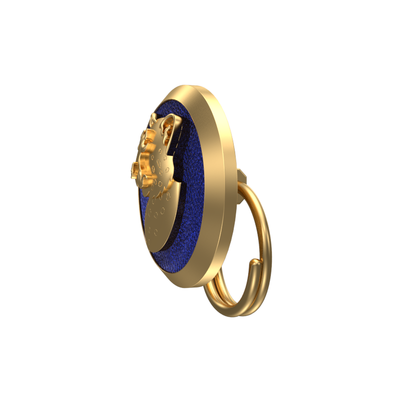 Leopard, Wild Button set with 18kt Gold & Black Ruthenium Plating on Brass.