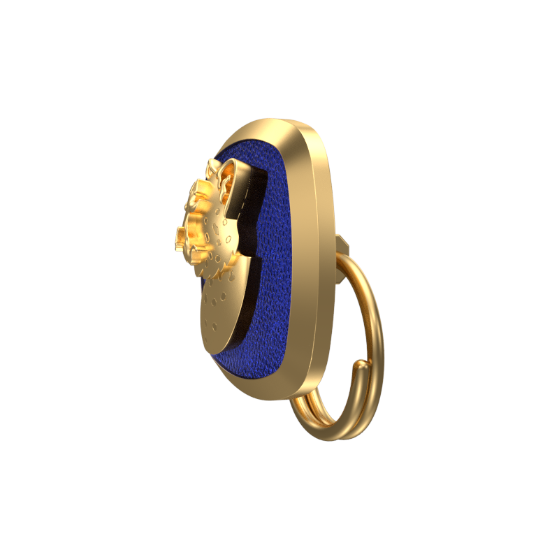 Leopard, Wild Button set with 18kt Gold & Black Ruthenium Plating on Brass.