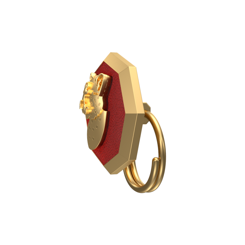 Leopard, Wild Button set with 18kt Gold & Black Ruthenium Plating on Brass.