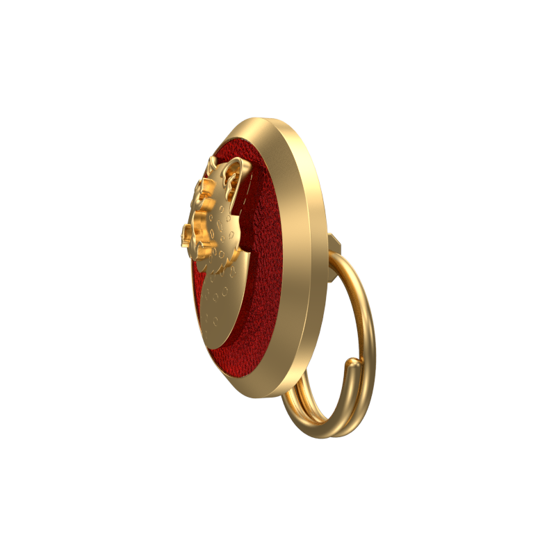 Leopard, Wild Button set with 18kt Gold & Black Ruthenium Plating on Brass.