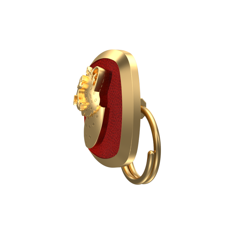 Leopard, Wild Button set with 18kt Gold & Black Ruthenium Plating on Brass.