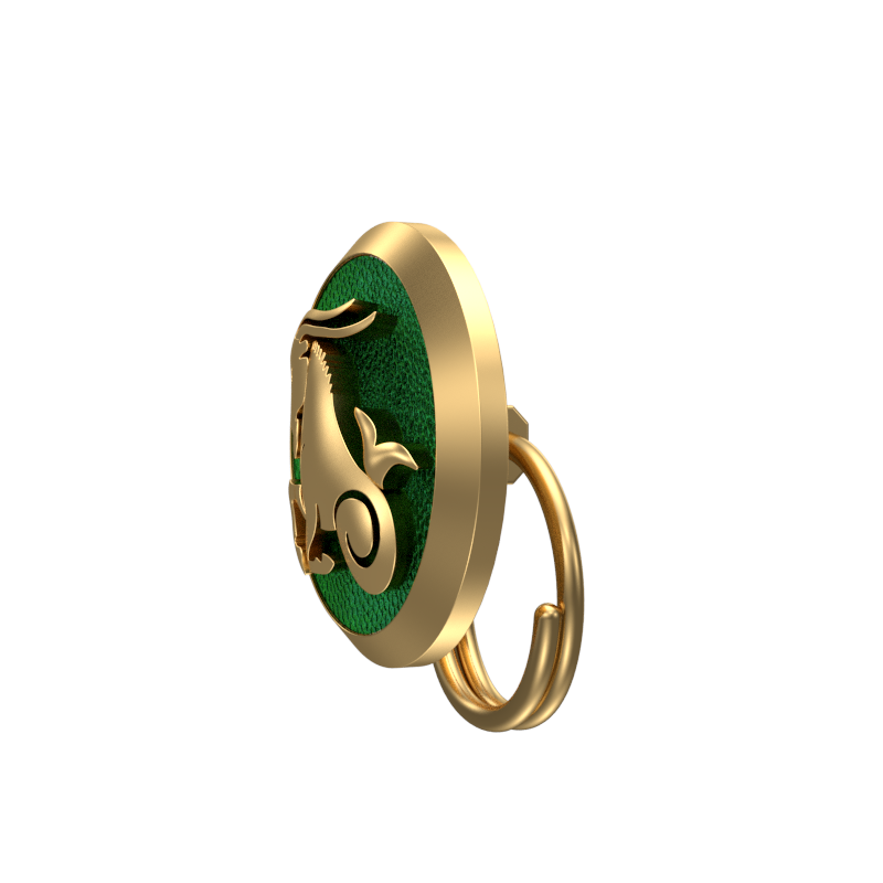 Capricorn Zodiac, Constellation Button set with 18kt Gold Plating & Enamel on Brass.