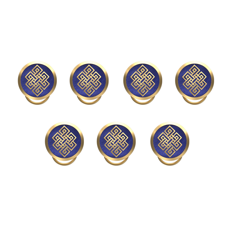 Infinity , Spiritual Button set with 18kt Gold & Black Ruthenium Plating on Brass.