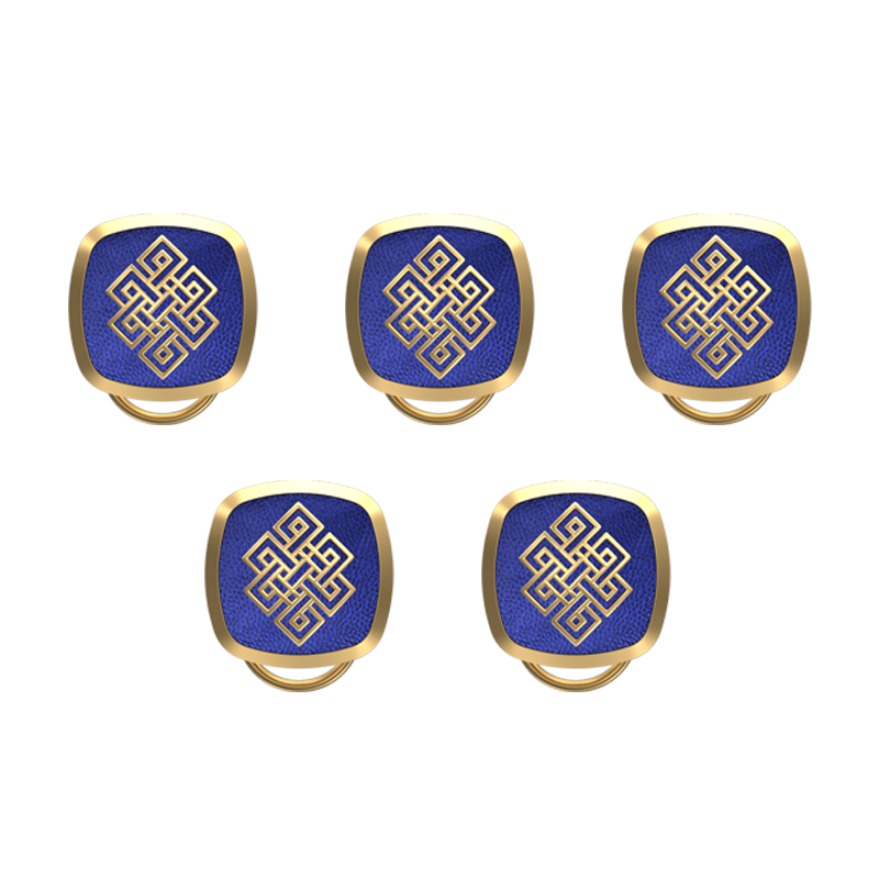 Infinity , Spiritual Button set with 18kt Gold & Black Ruthenium Plating on Brass.