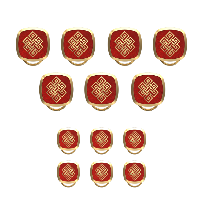 Infinity , Spiritual Button set with 18kt Gold & Black Ruthenium Plating on Brass.