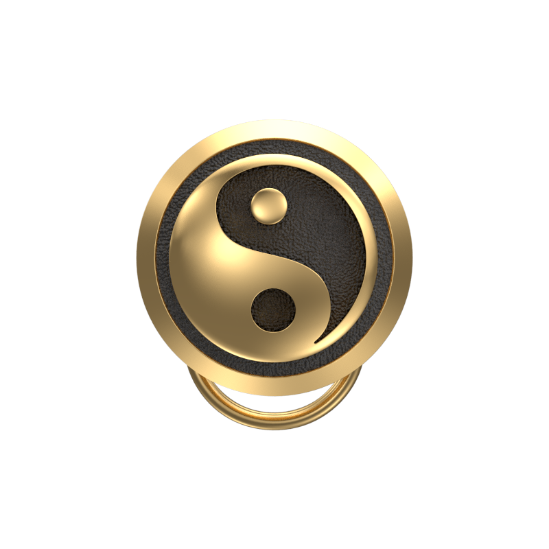 Ying Yang , Spiritual Button set with 18kt Gold Plating & Enamel on Brass.