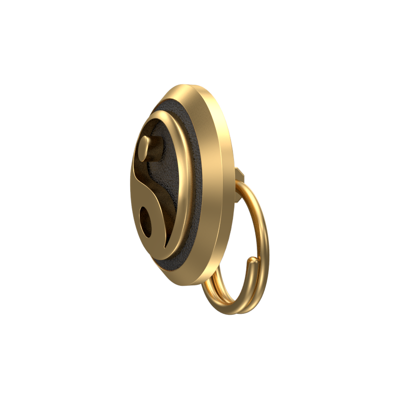 Ying Yang , Spiritual Button set with 18kt Gold Plating & Enamel on Brass.