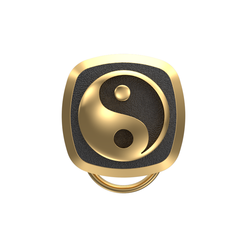 Ying Yang , Spiritual Button set with 18kt Gold Plating & Enamel on Brass.
