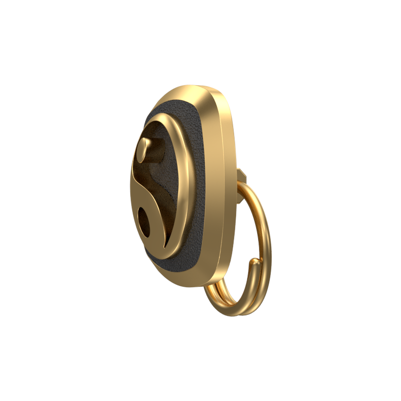 Ying Yang , Spiritual Button set with 18kt Gold Plating & Enamel on Brass.