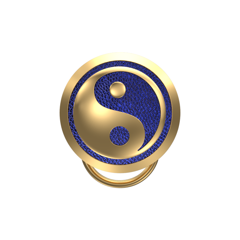 Ying Yang , Spiritual Button set with 18kt Gold Plating & Enamel on Brass.