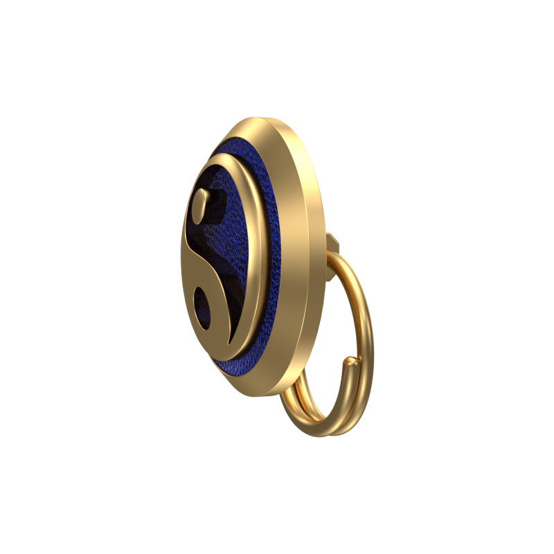 Ying Yang , Spiritual Button set with 18kt Gold Plating & Enamel on Brass.