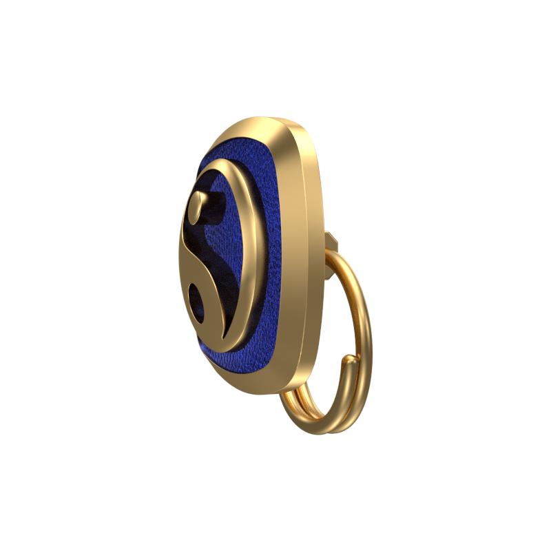 Ying Yang , Spiritual Button set with 18kt Gold Plating & Enamel on Brass.