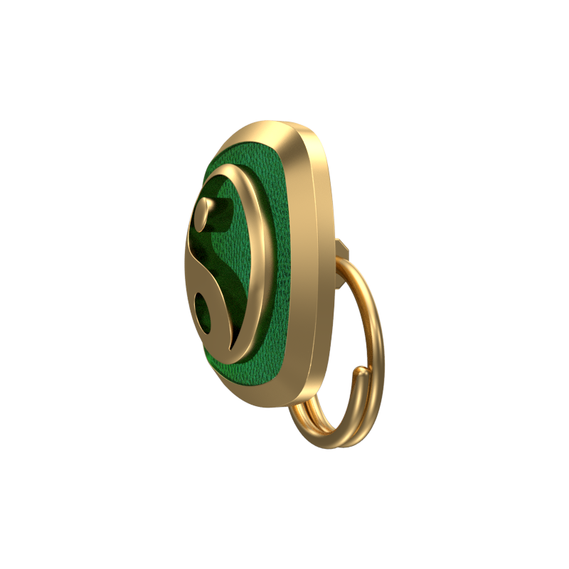 Ying Yang , Spiritual Button set with 18kt Gold Plating & Enamel on Brass.