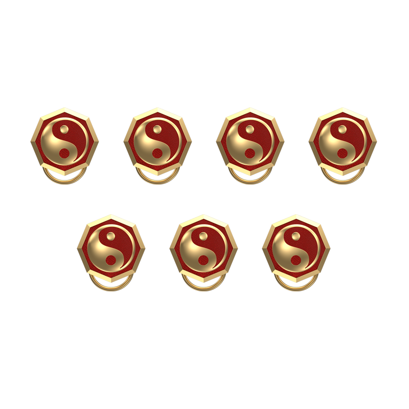 Ying Yang , Spiritual Button set with 18kt Gold Plating & Enamel on Brass.