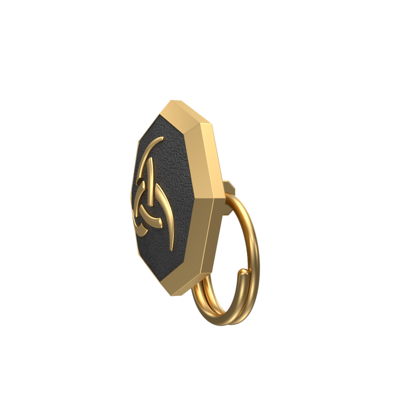 Odin , Spiritual Button set with 18kt Gold & Black Ruthenium Plating on Brass.