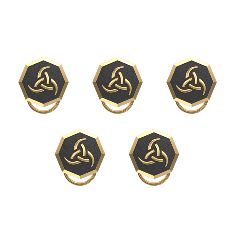 Odin , Spiritual Button set with 18kt Gold & Black Ruthenium Plating on Brass.
