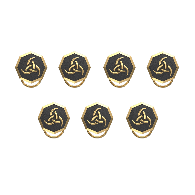 Odin , Spiritual Button set with 18kt Gold & Black Ruthenium Plating on Brass.