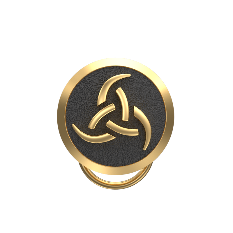 Odin , Spiritual Button set with 18kt Gold & Black Ruthenium Plating on Brass.