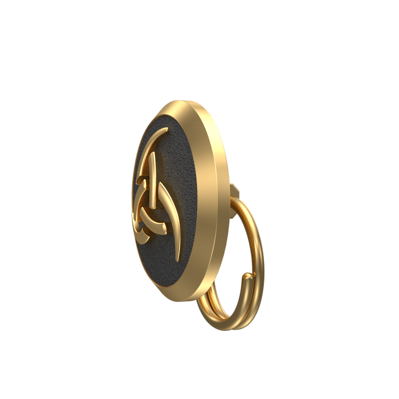 Odin , Spiritual Button set with 18kt Gold & Black Ruthenium Plating on Brass.