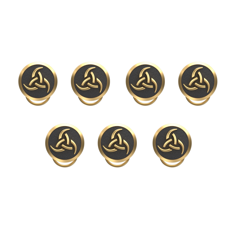 Odin , Spiritual Button set with 18kt Gold & Black Ruthenium Plating on Brass.