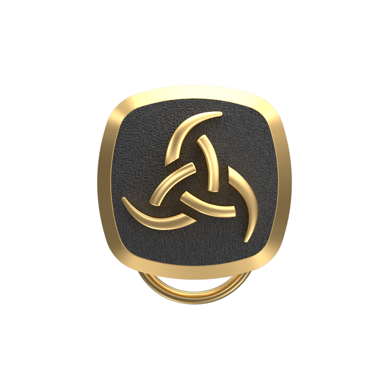 Odin , Spiritual Button set with 18kt Gold & Black Ruthenium Plating on Brass.