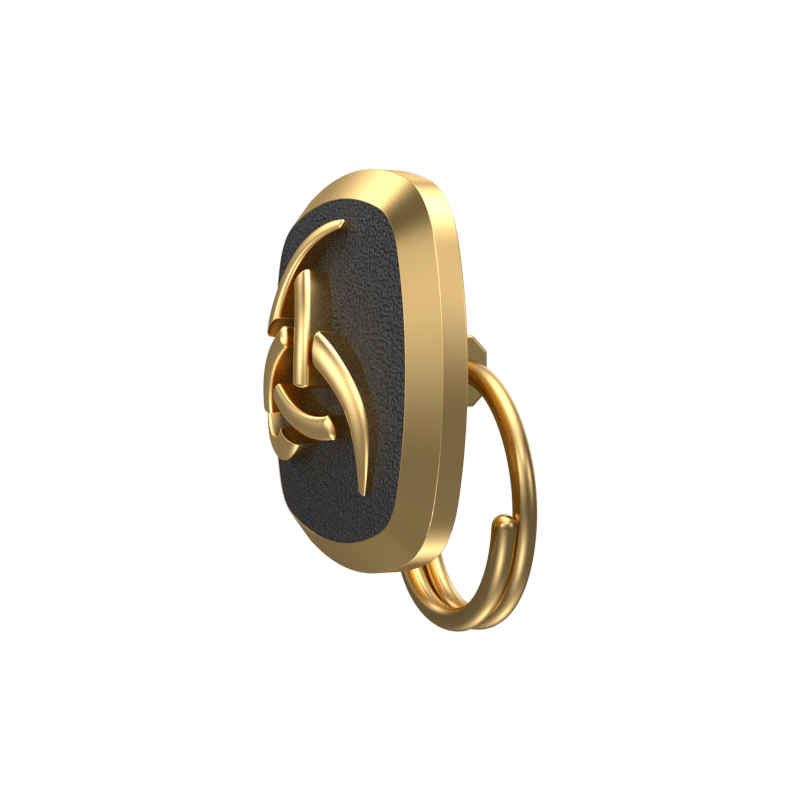 Odin , Spiritual Button set with 18kt Gold & Black Ruthenium Plating on Brass.