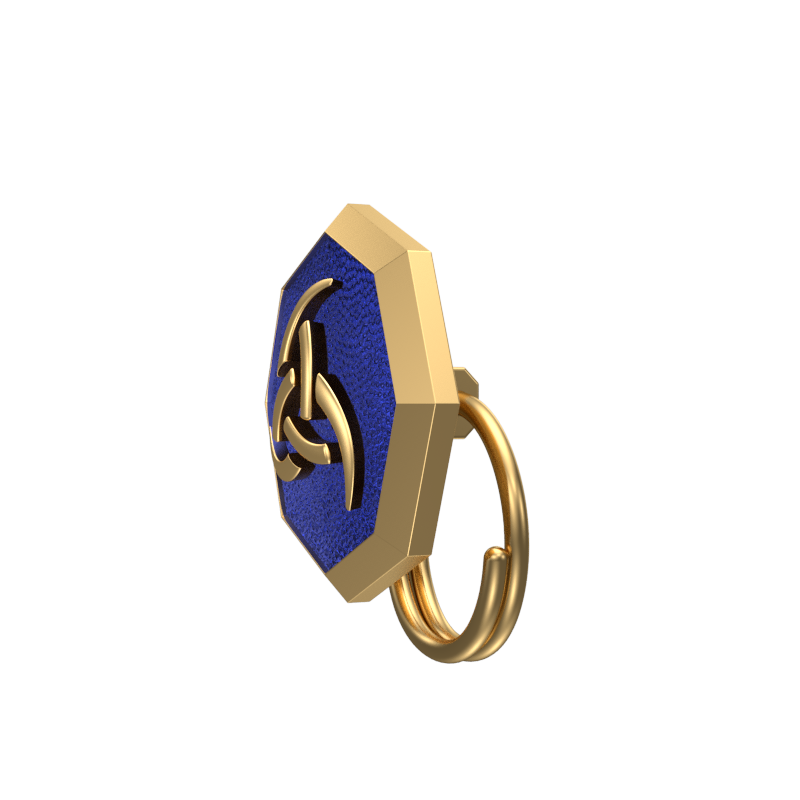 Odin , Spiritual Button set with 18kt Gold & Black Ruthenium Plating on Brass.