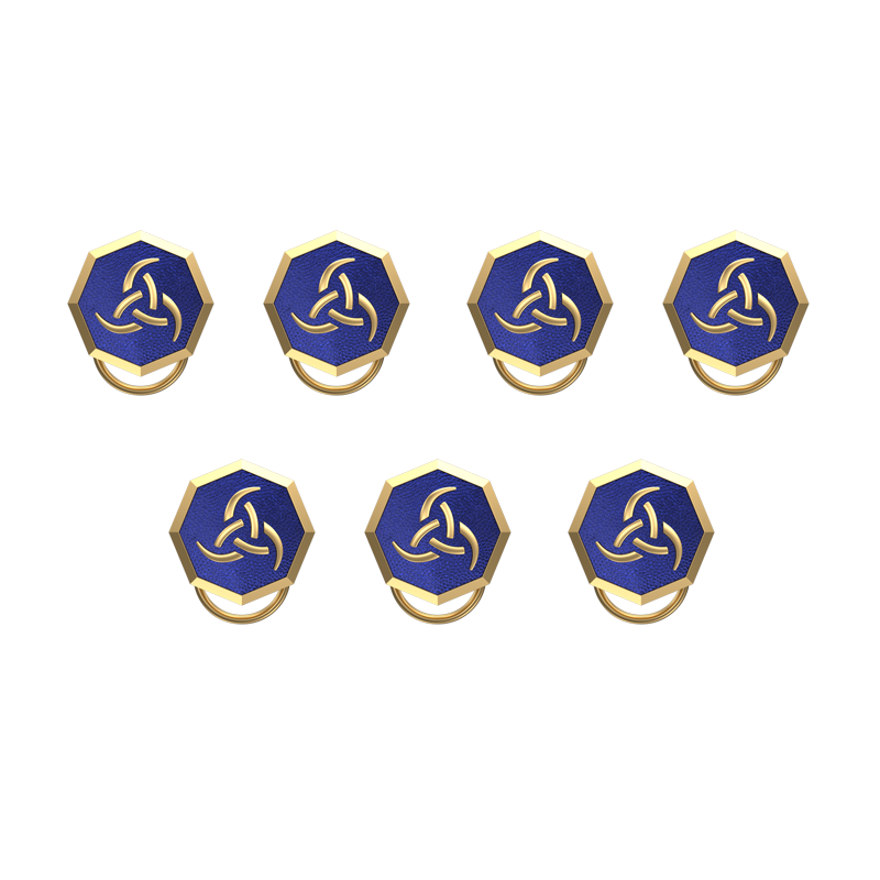 Odin , Spiritual Button set with 18kt Gold & Black Ruthenium Plating on Brass.