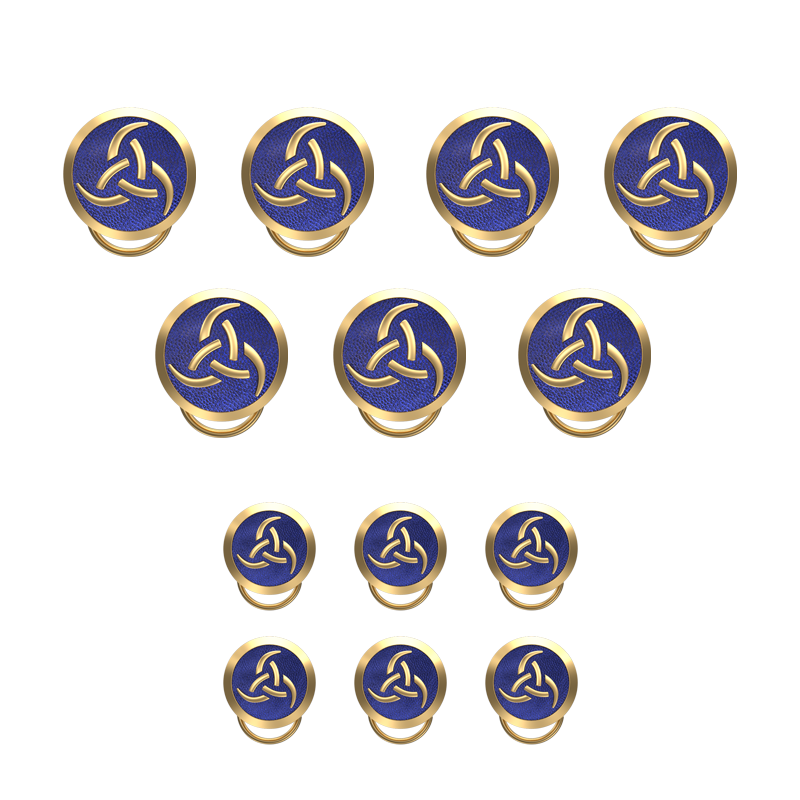 Odin , Spiritual Button set with 18kt Gold & Black Ruthenium Plating on Brass.