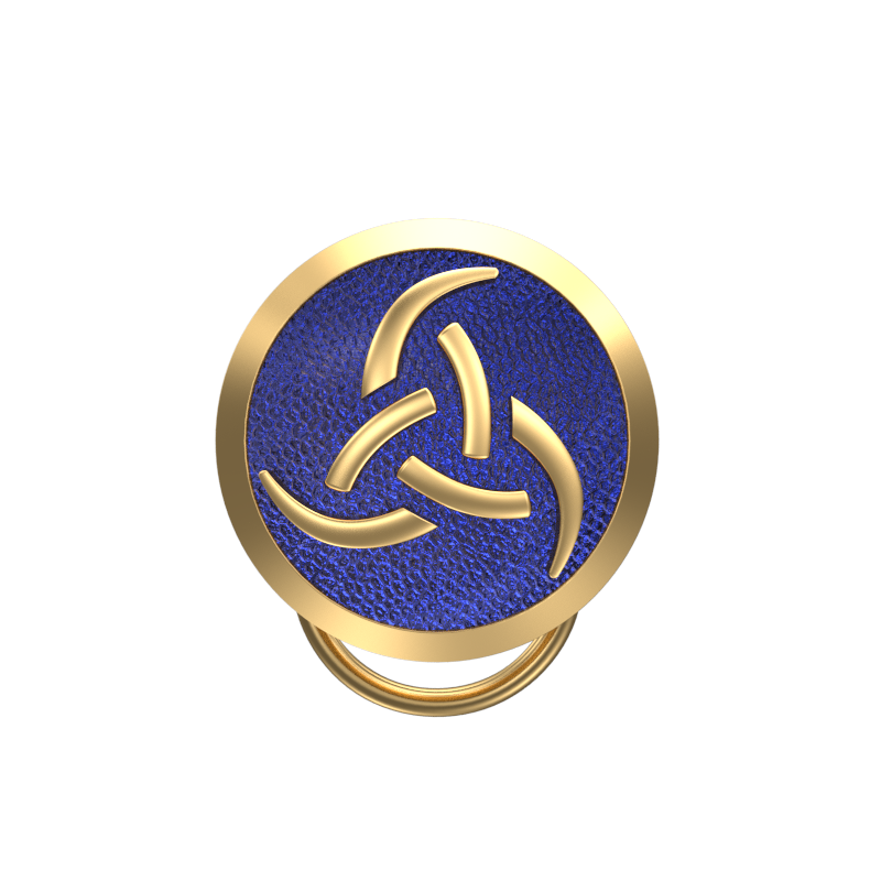 Odin , Spiritual Button set with 18kt Gold & Black Ruthenium Plating on Brass.