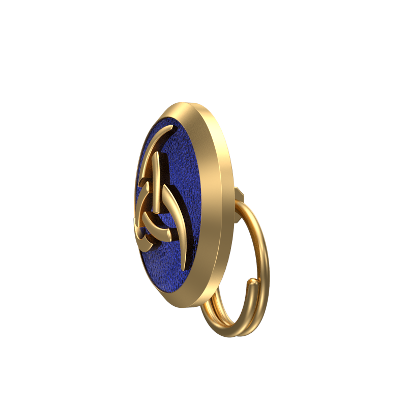 Odin , Spiritual Button set with 18kt Gold & Black Ruthenium Plating on Brass.