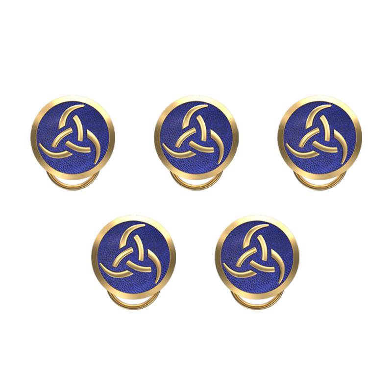 Odin , Spiritual Button set with 18kt Gold & Black Ruthenium Plating on Brass.