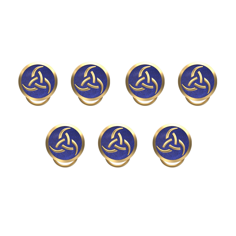 Odin , Spiritual Button set with 18kt Gold & Black Ruthenium Plating on Brass.