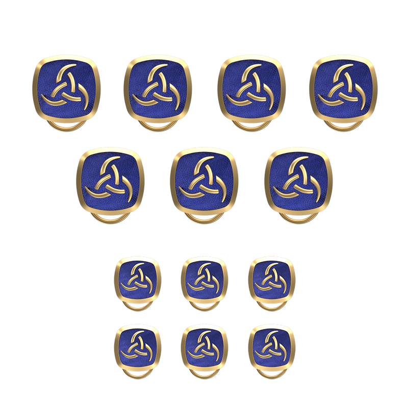 Odin , Spiritual Button set with 18kt Gold & Black Ruthenium Plating on Brass.