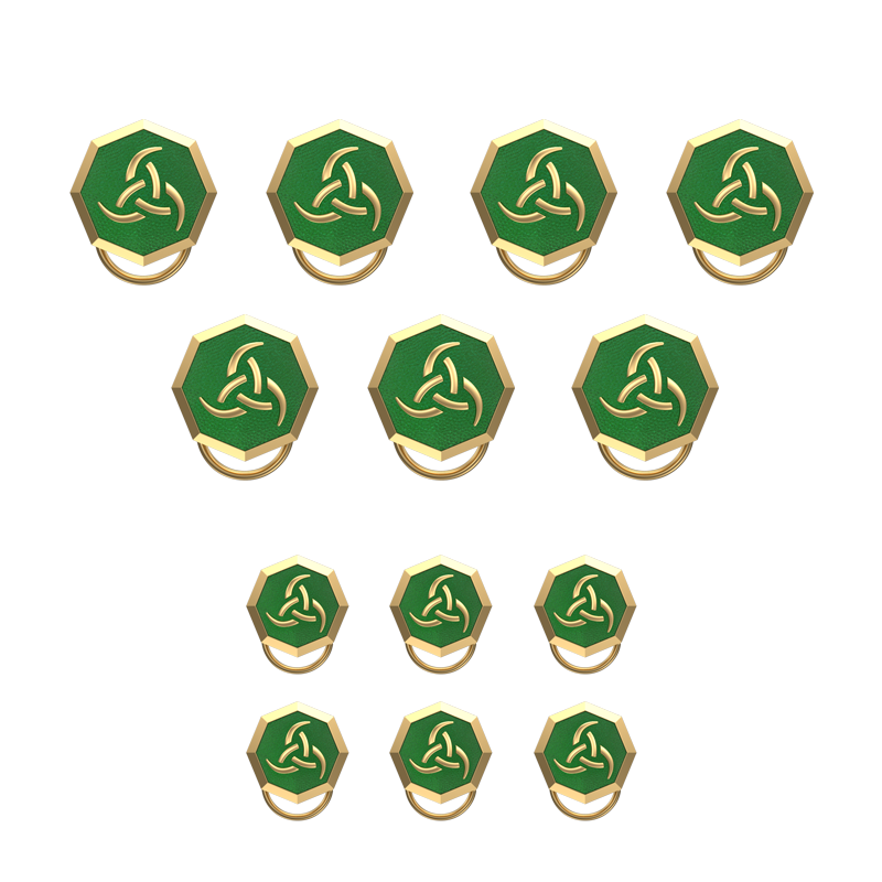 Odin , Spiritual Button set with 18kt Gold & Black Ruthenium Plating on Brass.